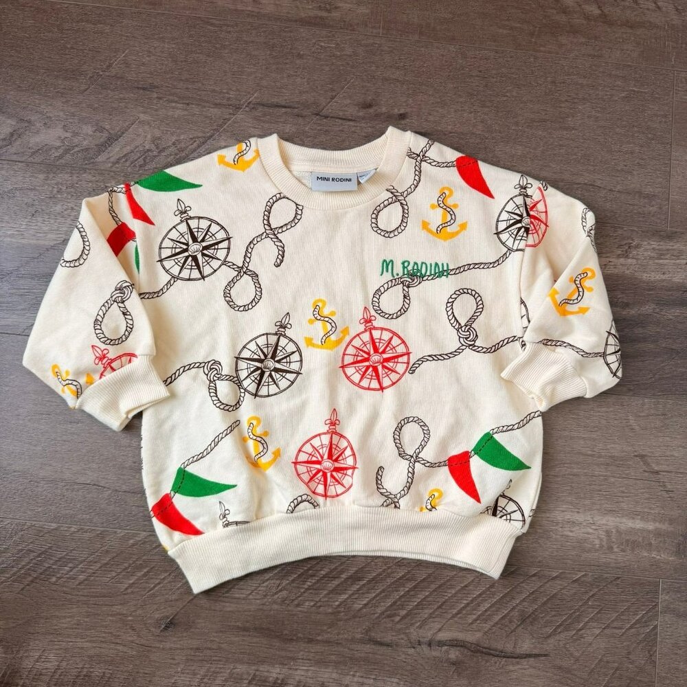 2-3Y Fit Mini Rodini Nautical Sweatshirt